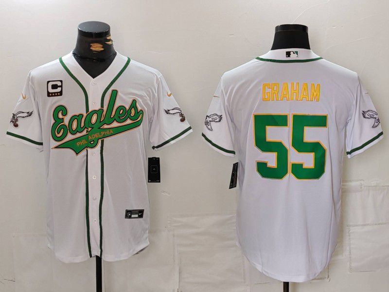 Men Philadelphia Eagles 55 Graham White joint name 2024 Nike Limited NFL Jersey style 4